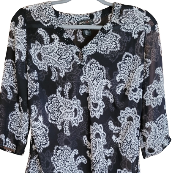 Style & Co Embellished Sheer Tunic - Picture 1 of 8
